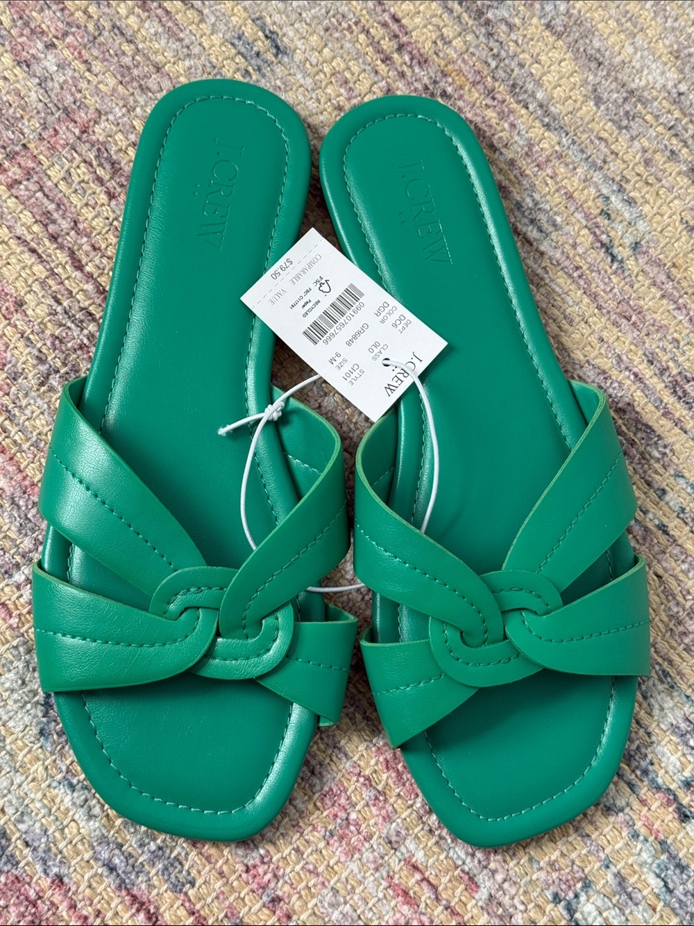 NWT JCrew green sandals